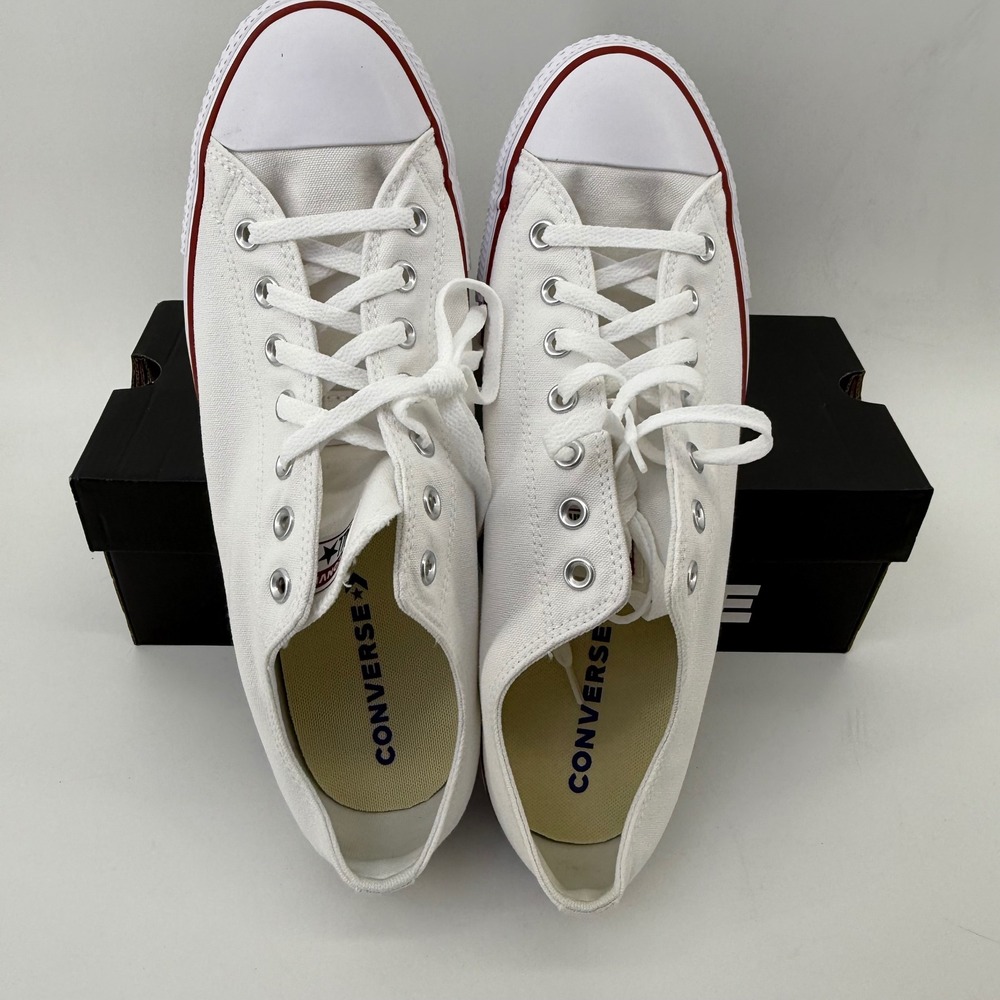 Converse Chuck Taylor All Star Mens 13 White Red Blue Low Top Sneakers - Picture 3 of 6